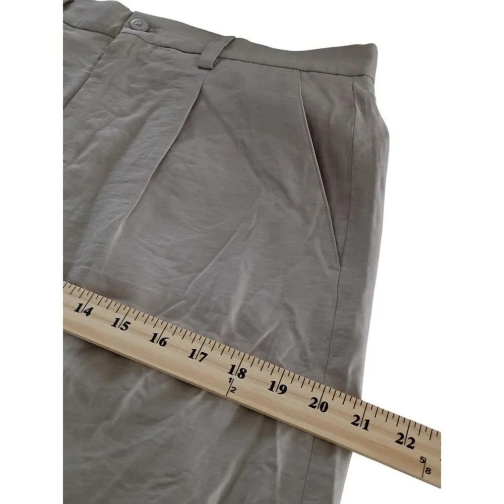ZARA NWT Beige Linen Blend Wide Leg Trousers High‎ Rise Button Fly 31 Minimalist